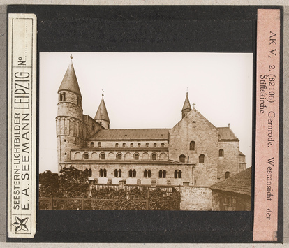 Vorschaubild Gernrode: Westansicht der Stiftskirche (Seestern-Nr. 82106, Reihe AK V: Die drei ersten Jahrhunderte deutscher Baukunst (950-1250)) 